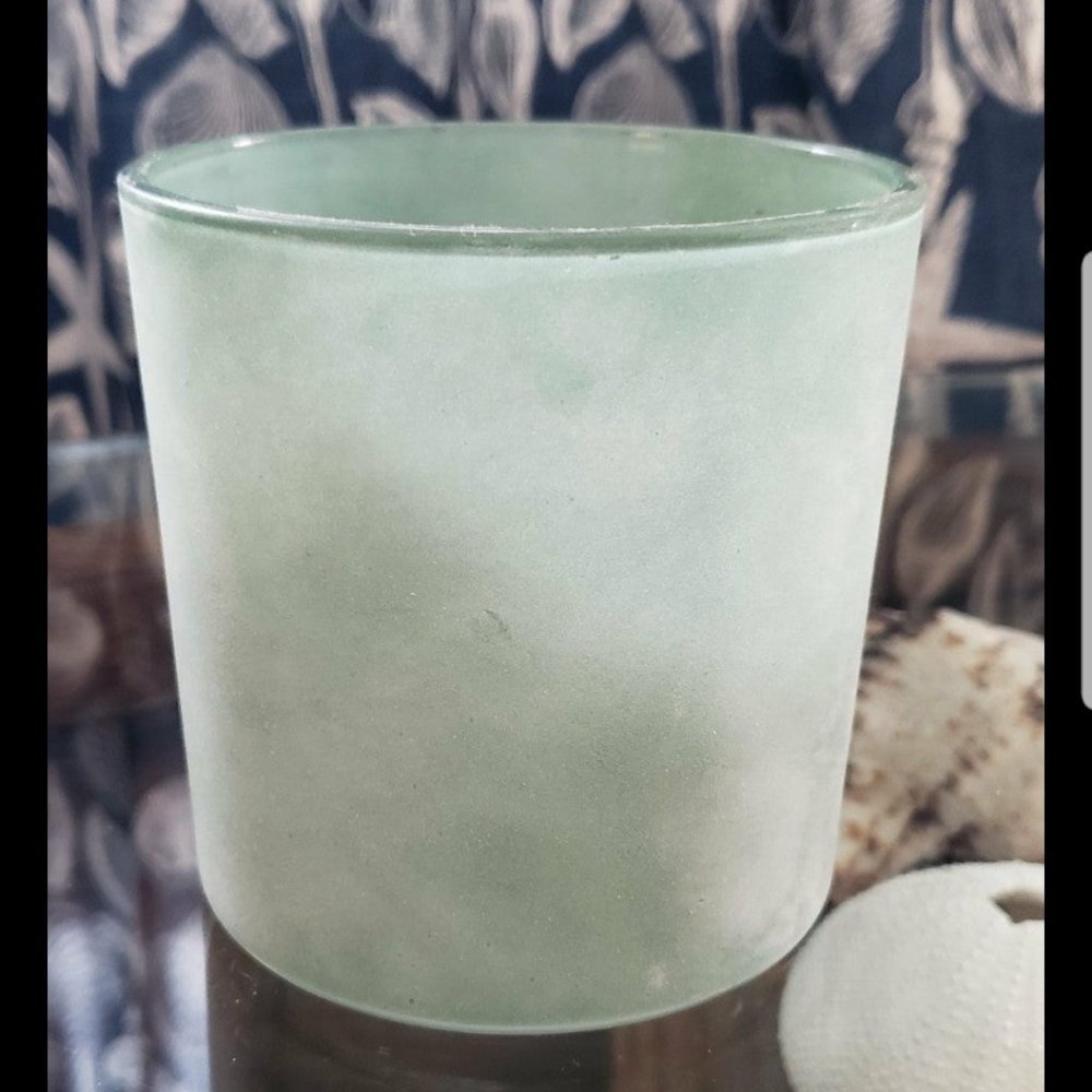 Coastal Pottery Barn Frosted Seaglass Votive Candle Holder